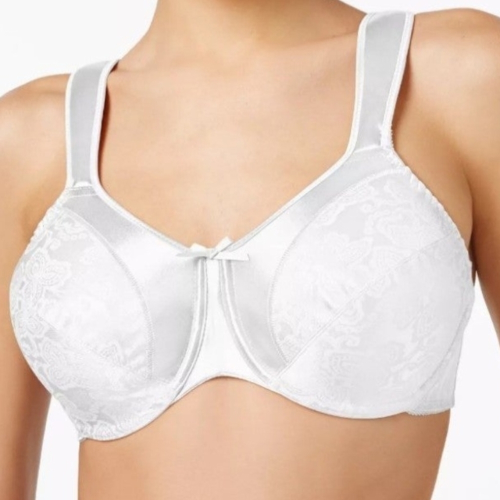 NEW White/Floral Lace Bali Minimizer Bra Size 34DD Minimizes up to 1 3/4"